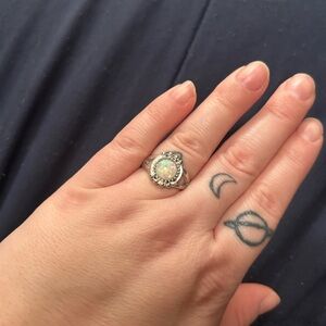 Elegant Silver Opal Ring